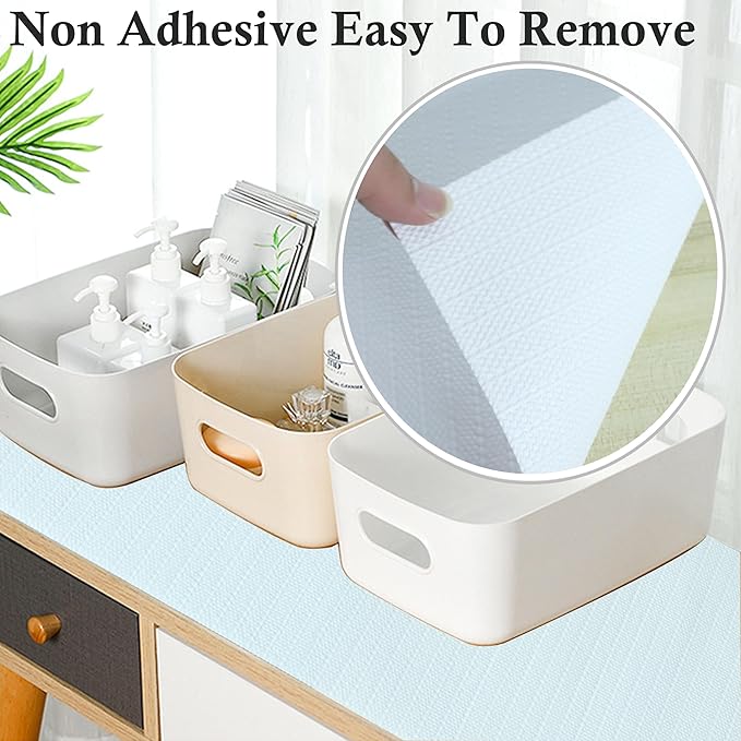 Shelf Liners 16 Inch Wide X 20 Ft Kitchen Cabinet Drawer Liners Non Slip Waterproof Pantry Shelves Refrigerator Liner Non Adhesive Strong Grip Bathroom Drawer Mat Cupboard Dresser Closet Liner
