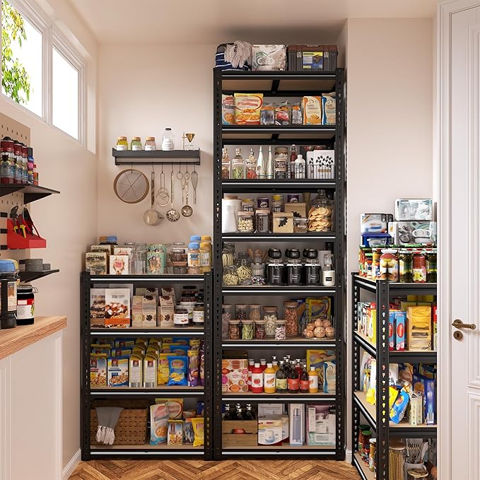 8 Tier Storage Shelves, Shelving Unit Load 2816LBS, Garage Shelving Adjustable and Divisible, Shelving Units and Storage Rack for Laundry Room, Pantry, Kitchen, Closet, Metal Shelf 84" H