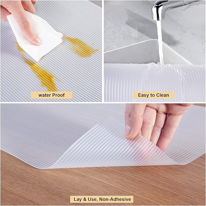 Thickened Shelf Liner, 16 in x 20 FEET Non-Slip Cabinet Liner, Washable Oil-Proof Contact Paper for Kitchen Drawer, Cabinet, Shelves, Refrigerator, Storage, Desks, Non Adhesive