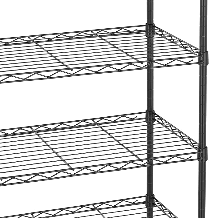 Finnhomy 9-Tier Wire Shelving Unit Adjustable Steel Wire Rack Shelving, 14x36x82 Inches 9 Shelves Metal Storage Rack, Pantry Shelves for Storage, Metal Garage Shelves with NSF Certified, Black