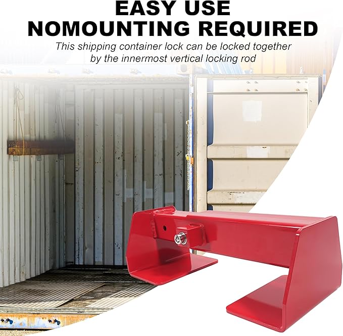 Heavy Duty Shipping Container Lock with 2 Keys, Cargo Door Security Lock for Semi Trailer Trucks, Containers & Heavy Equipment - Anti-Theft Steel Construction