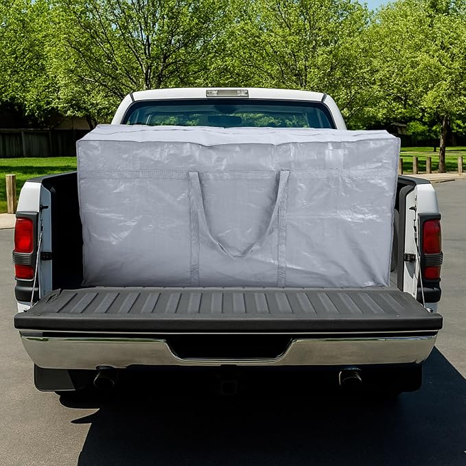 Windyun 4 Pack 177 Gallon Extra Large Moving Bags XXL Heavy Duty Storage Bag with Strong Zipper Handle Jumbo Big Tote Box Foldable for College Dorm Travel Clothes Duffle Blanket Pillow(Silver)