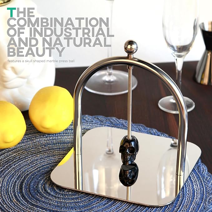 Homestia Cocktail Napkin Holder for Table - Stainless Steel Paper Napkin Holder Fits 5-7" Napkins - Windproof Dispenser for Kitchen, Coffee Bar, Cocktail Bar (Gift Idea)