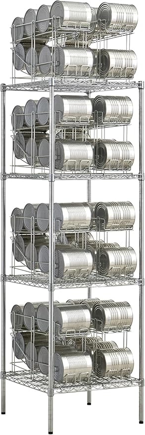 Commercial 24" x 36" Chrome Wire Shelf Kit with 8 Wire Can Racks (28W-673)