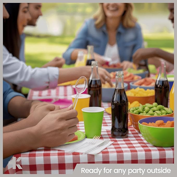 Bakken Disposable Cutlery Set 500 Pieces Spoons, Heavy Duty Plastic Silverware, BPA-Free Food-Grade Materials, Heat-Resistant, Reusable Utensils for Parties, Catering, BBQs, and Everyday Use, Clear
