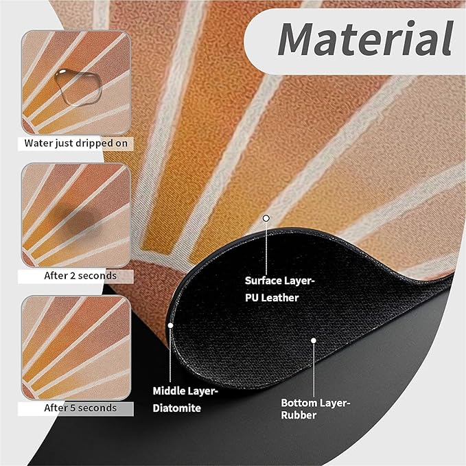 Kitchen Sink Splash Guard，Morning sun Faucet Mat Sink Gadgets-Super Absorbent Fast Drying Mat Drip Catcher for Kitchen, Bathroom,Sink Mat, Dish Drying Mat, Bathroom(15" X 5.5" )