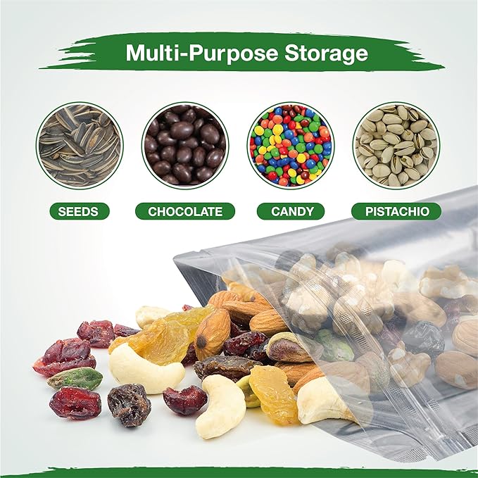 BELLE KR® 4x6 Mylar Bags Stand Up - Pack Of 1000-7.5mil Thick - Clear Mylar Bags with See Through Window for Freeze Dryer