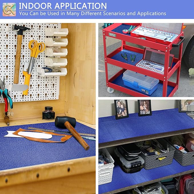 Foam Toolbox Liner Shelf Liner, Thickened Durable Pad Tool Box Mat for Protecting Your Tools, Work Surfaces, Garage, Chest (Blue, 18 inch*24 ft)