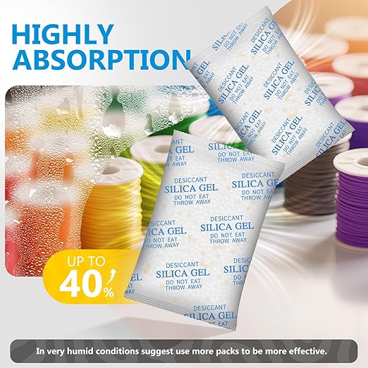 Moisture Absorbers – 100 Gram 16 Packs Silica Gel Packets Food Grade Silica Packets with Color Indicating, Premium Desiccant Packs for Food, Electronics, Closet, Jewelry and Safe Storage