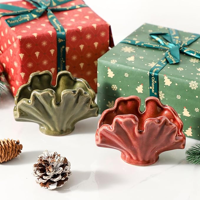 Ceramic Sponge Holder,Sponge Holder for Kitchen Sink,Compact Sink Caddy Organizer, Dish Sponge Holders,Farmhouse Kitchens Decor Cute Gadgets Accessories,Christmas Kitchen Decor(Red)