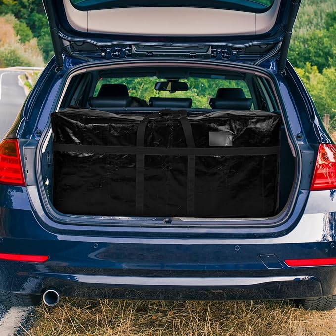 4 Pcs 60 Gallon Extra Large Moving Bags Heavy Duty Storage Bag with Strong Zipper Handle Foldable XXL Jumbo Storage Tote Packing Moving Box for College Dorm Travel Cloth Duffle (Black)
