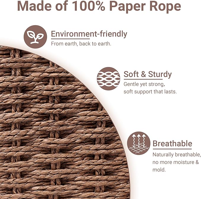 Wicker Baskets for Organizing,Pantry, Kitchen Counter with Handles, Handwoven Woven Storage Baskets for Fruit, Bread, Vegetable, Paper Storage Bins for Shelves, 2 Pack, Small Brown 2 Set