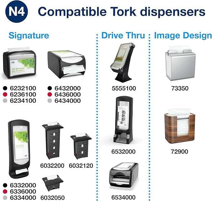 Tork Xpressnap Natural Dispenser Napkin N4, 2-ply, 1/2 Fold, One-at-a-Time Dispensing, 12 x 500, 8.5" x 6.5", 109906