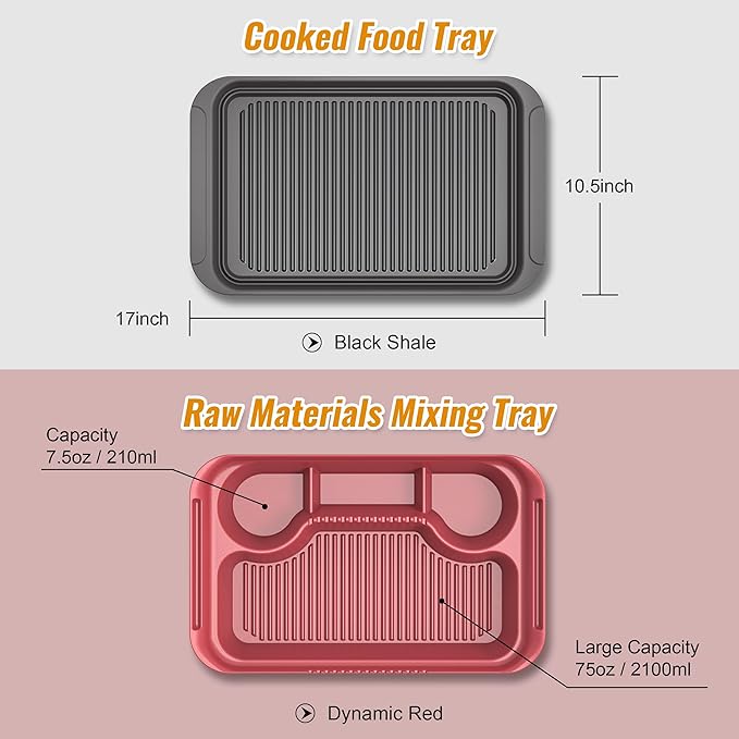 Joviton Home 4PCS Melamine Grill Prep Station Tray Set, Outdoor BBQ Grill Station Accessories for Raw and Cooked Food, BBQ Grill Tools Added