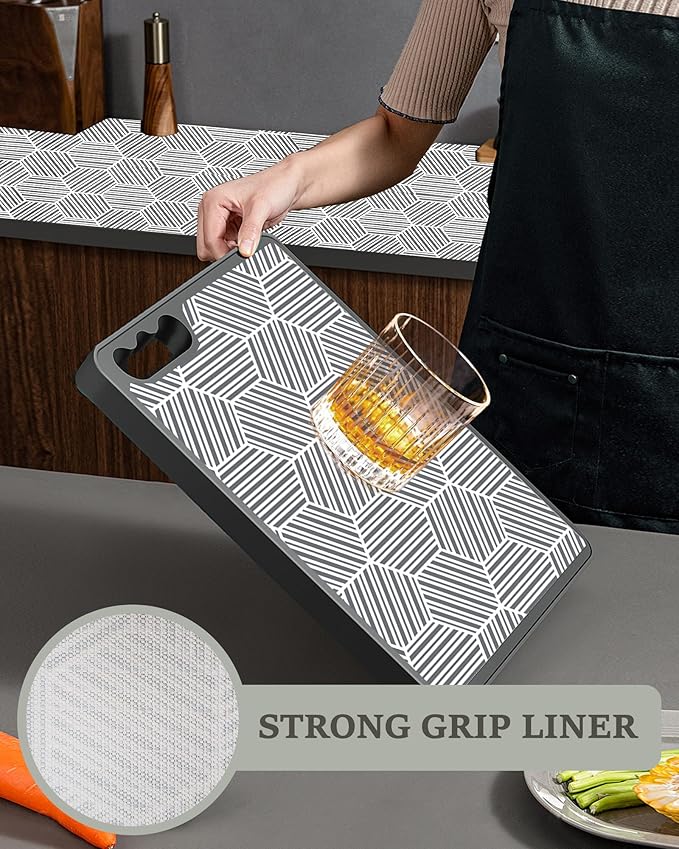 Shelf Liner Drawer Liner for Kitchen Cabinet, 17.5In x 20FT Non-Adhesive Slip Resistant Cabinet Liners, Thickened Strong Grip Waterproof Shelf Paper Protect Cupboard, Dresser, Bathroom Drawers, Gray