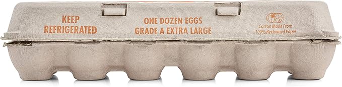 MT Products Natural Pulp Egg Cartons 1 Dozen - Disposable Egg Storage for Extra Eggs (Pack of 10) - Made in USA