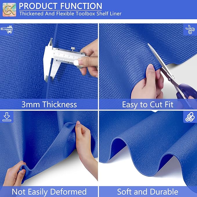 Foam Toolbox Liner Shelf Liner, Thickened Durable Pad Tool Box Mat for Protecting Your Tools, Work Surfaces, Garage, Chest (Blue, 20 inch*24ft)