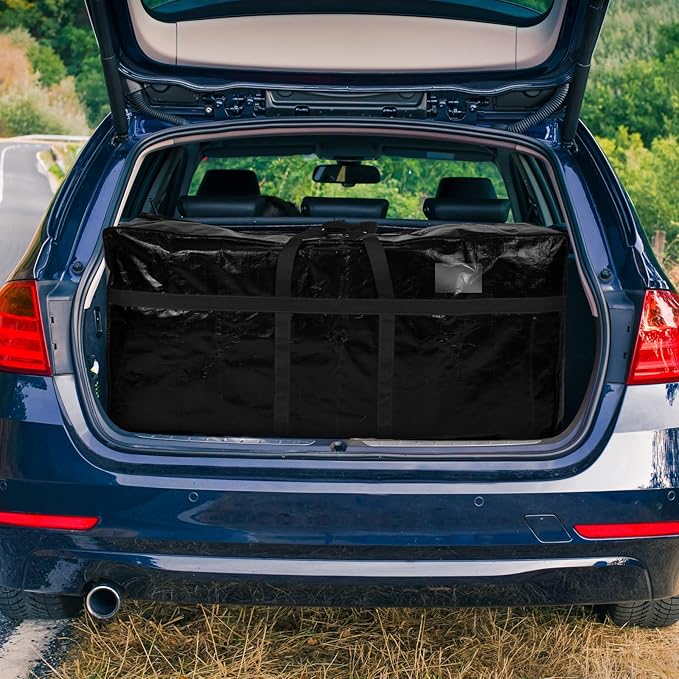 6 Pcs 66 Gallon Extra Large Moving Bags Heavy Duty Storage Bag with Strong Zipper Handle Foldable XXL Jumbo Storage Tote Packing Moving Box for College Dorm Travel Cloth Duffle (Black)