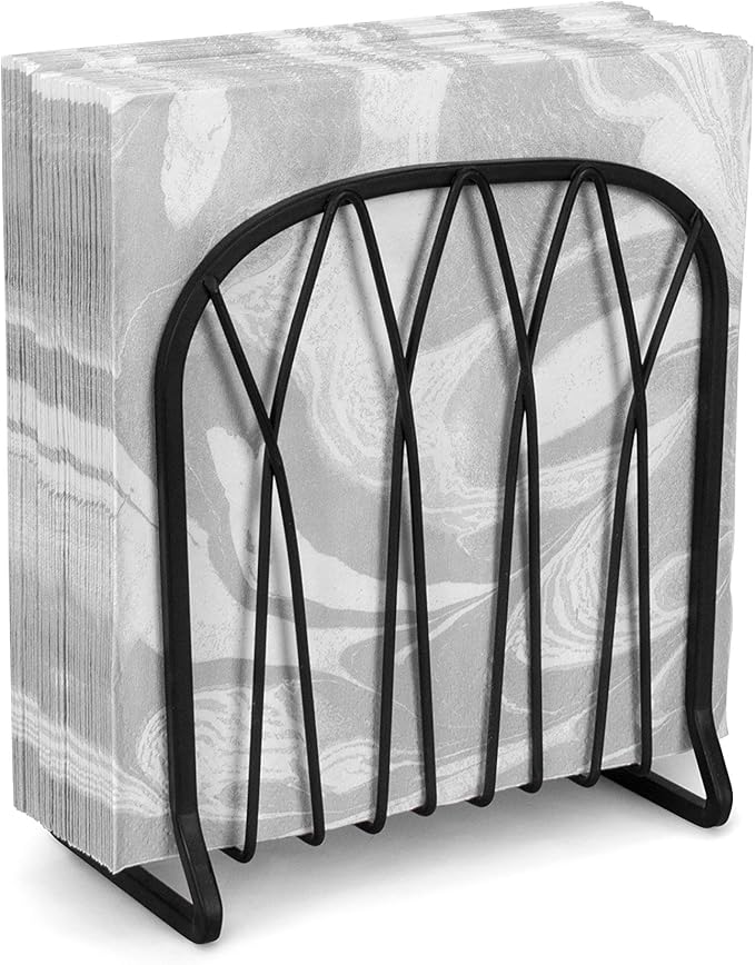Spectrum Diversified Twist Dispenser, Vertical Classic Kitchen Tables & Countertops Dining Table & Kitchen Décor, Stylish Upright Napkin Holder, Black (92710)