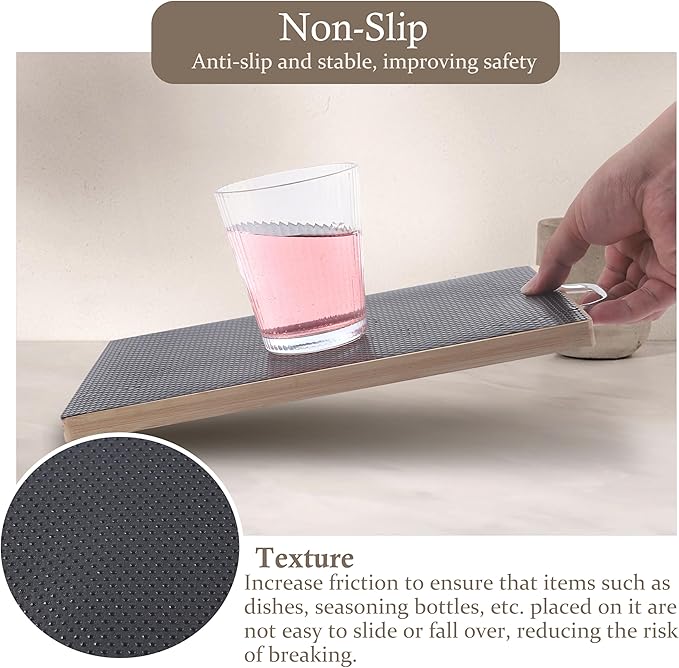 Cabinet Shelf Liner 24 Inch Wide X 20 Ft Non-Slip Kitchen Drawer Liners Waterproof & Oil-Proof Drawer Liners for Cupboard Pantry Non Adhesive Refrigerator Shelf Liner Strong Grip Cabinet Mat (Black)