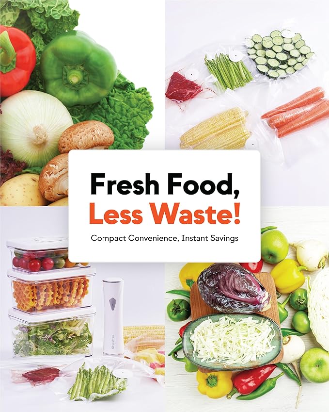 Reusable Vacuum Sealer Bags for Food – 10 Medium Vacuum Bags (26x28cm/10x11in), BPA-Free, Leak-Proof, Odor-Resistant – Compatible with Vacuum Sealers