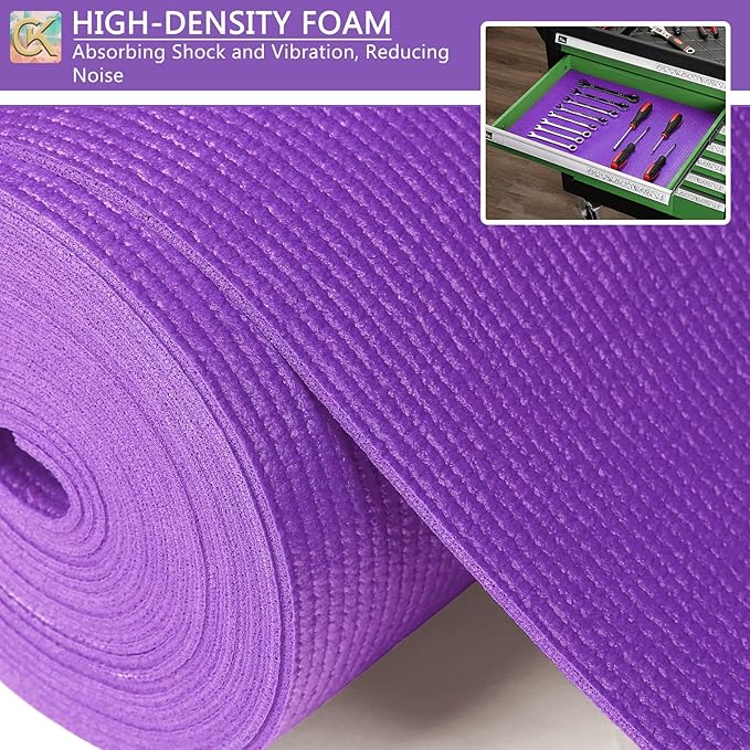 Foam Toolbox Liner Shelf Liner, Thickened Durable Pad Tool Box Mat for Protecting Your Tools, Work Surfaces, Garage, Chest -Purple 3mm Thickness, 18 inch*24 ft