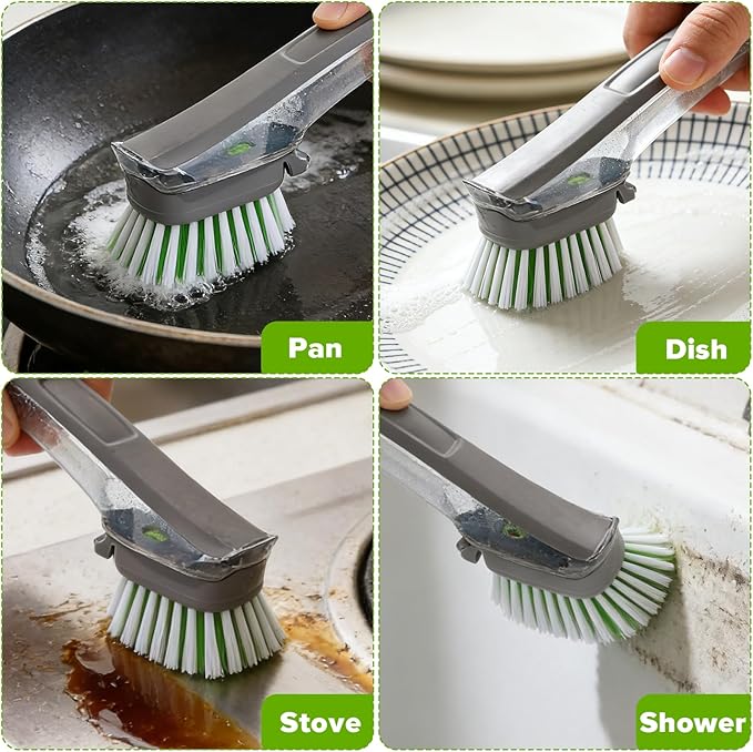 Dishwand Brush Refill, 8 Pack Dish Brush Refills Compatible with Scotch-Brite Dishwand, Dish Soap Brush for Dishes, Pans, Sink, Pots