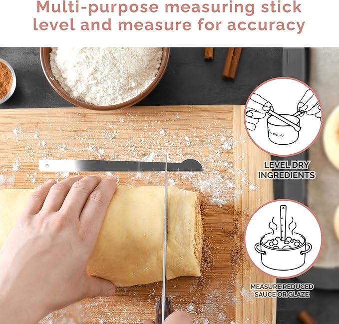 CuttleLab Measuring Cups and Measuring Spoons Set of 14 - Stainless Steel Measuring Cups and Spoons Set, Includes 1/8 Teaspoon Measuring Spoon, 1/8 Cup Measuring Cup, Leveler Dry (14, Country Chic)