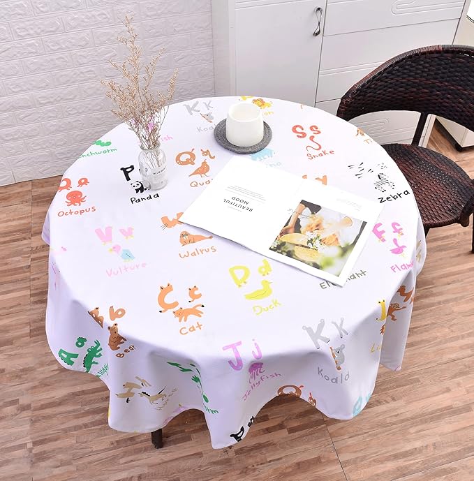 WOMUMON 51" Splat Mat for Under High Chair/Arts/Crafts, Baby Washable Spill Mat Waterproof Anti-Slip Floor Splash Mat, Portable Play Mat and Table Cloth