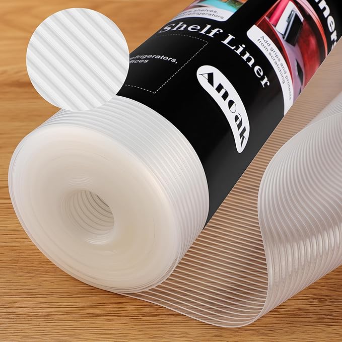 Anoak Shelf Liner - Non-Slip Cabinet Liner, 22 Inch x 30 FT(360 Inch) Durable Waterproof Washable Oil-Proof for Kitchen Cabinet, Shelves, Refrigerator, Storage, Desks, Non Adhesive