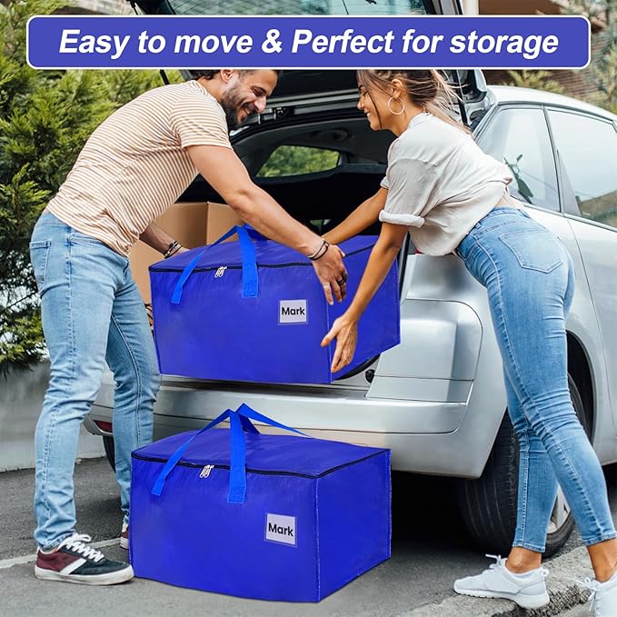 Moving Boxes 8 Pack,93 Liters Clothes Storage Large Moving Bags with Handles Moving Totes Bins for College Dorm or Christmas Decorations