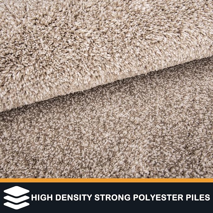 PURRUGS Easy Care Area Rug 4ft x 6ft, Non-Slip Machine Washable Entryway Rug, Dog Door Mat, Stain Resistant Accent Rug for Hallway, Living Room, Bedroom and Mudroom, Taupe
