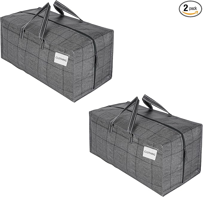 VENO 2 Pack Heavy Duty Moving Bags with Backpack Straps, Zippers & Handles, Extra Large Packing Bags for College Dorm Essentials, Moving Supplies Alternative to Cardboard Moving Boxes