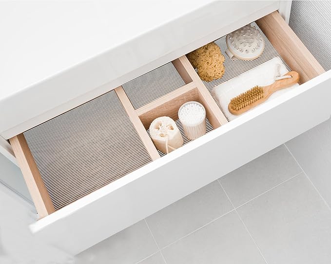 Shelf Liners for Kitchen Cabinets 24 Inch Wide X 20 Ft Non Adhesive Cabinet Drawer Liner Clear Non Slip Waterproof Shelves Liner for Refrigerator Closet Cupboard Pantry Bathroom