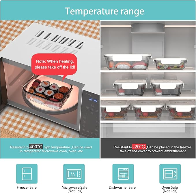 Vacuum Seal Glass Food Storage Containers, 3pcs Containers with 10pcs Sous Vide Bags/ 1pc Manual Pump, Meal Prep Container with Airtight Locking Lids for Lunch, Long-Lasting Freshness