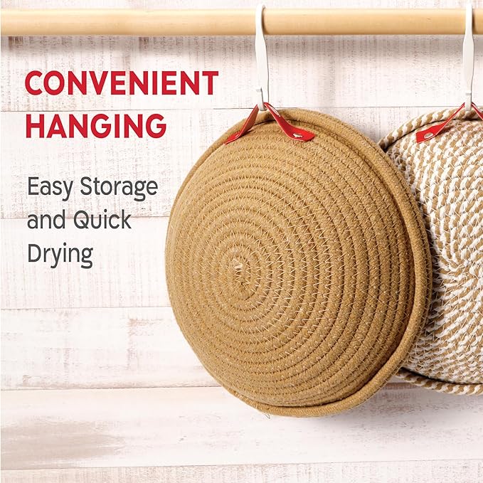 KneadAce Ultimate Sourdough Starter & Proofing Kit – 34oz Sourdough Starter Jar & Round Cotton Rope Proofing Basket Set for Perfect Homemade Artisan Bread