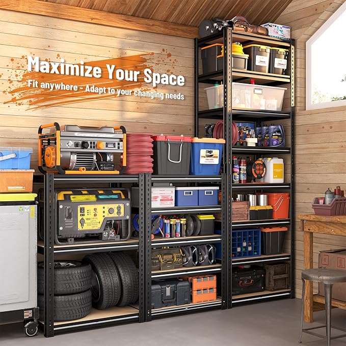 8 Tier Storage Shelves, Shelving Unit Load 2816LBS, Garage Shelving Adjustable and Divisible, Shelving Units and Storage Rack for Laundry Room, Pantry, Kitchen, Closet, Metal Shelf 84" H