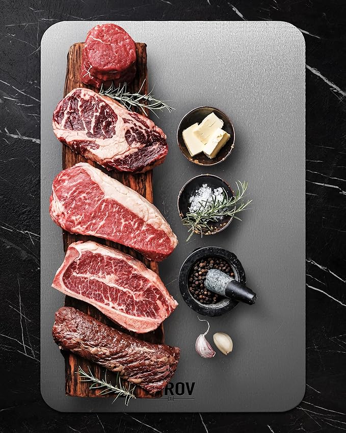 Titanium Cutting Board, 100% Pure Titanium Cutting Boards For Kitchen, Best Non Toxic titanium chopping board, Dishwasher safe, Hygiene and Durability for Meat, Fruit, and Vegetables (12.7L*8W)
