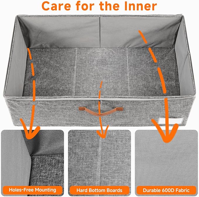 6 Inches Under Bed Storage with Wheels Pack of 2, Underbed Shoe Storage Container Bin with Clear Lid Cover, Rolling Under Bed Drawer Bag Basket for Shoe Organizer Sheet Sweater - Grey