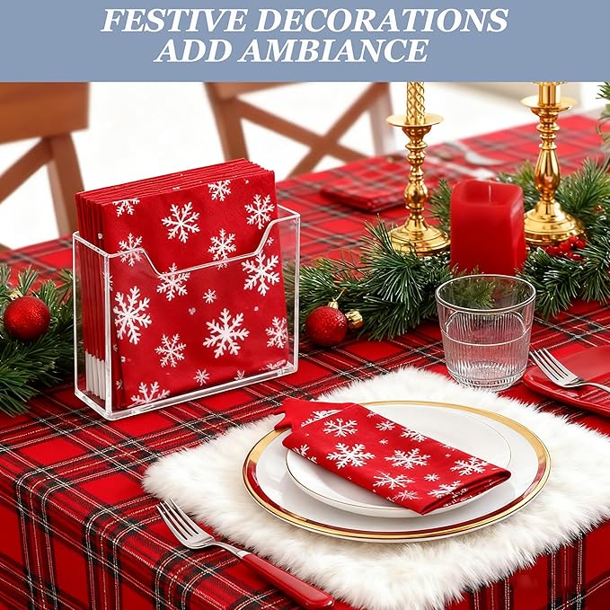 2 Pack Napkin Holder, 4MM Thicken Clear Acrylic Napkin Tissue Holder Guest Paper Towel Holder for Dining Room Bathroom Napkin Dispenser for Bar Restaurant