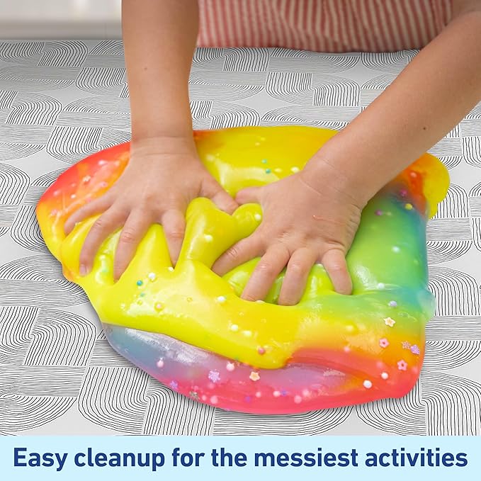 Graco Baby Disposable Splat Mats, 30 Sheets with Assorted Designs, 47" x 40", Eco-Friendly Floor Protector for Mealtime, Home & Restaurant Use