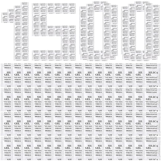 1500 Pcs 2 Gram Silica Gel Packets Desiccant Packs for Storage Moisture Absorbers Silica Gel Anti Humidity Transparent Food Grade Desiccant Packs for Electronics, Clothes Shoes