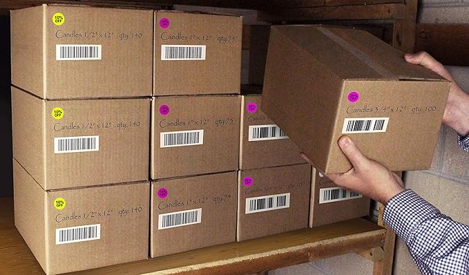 ChromaLabel 1 Inch Round Label Permanent Food Labels, 500 Stickers per Dispenser Box, Green, Vegan