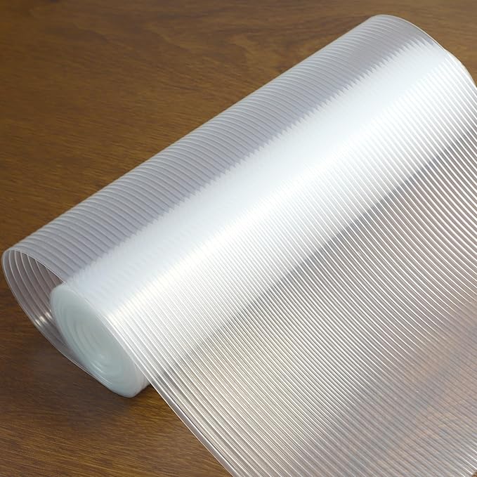 Shelf Liners for Kitchen Cabinets 24 Inch Wide X 20 Ft Non Adhesive Cabinet Drawer Liner Clear Non Slip Waterproof Shelves Liner for Refrigerator Closet Cupboard Pantry Bathroom