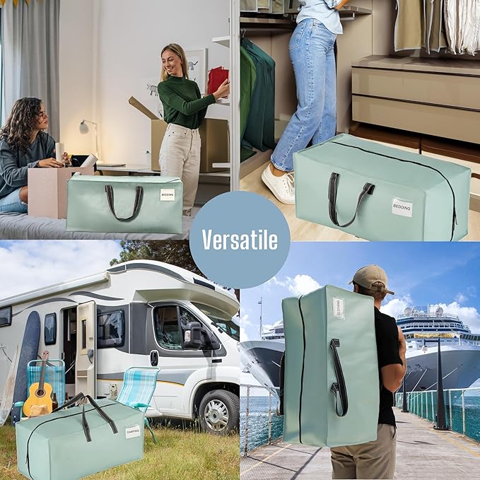 VENO 8 Pack Heavy Duty Moving Bags with Backpack Straps, Zippers & Handles, Extra Large Packing Bags for College Dorm Essentials, Moving Supplies Alternative to Cardboard Moving Boxes