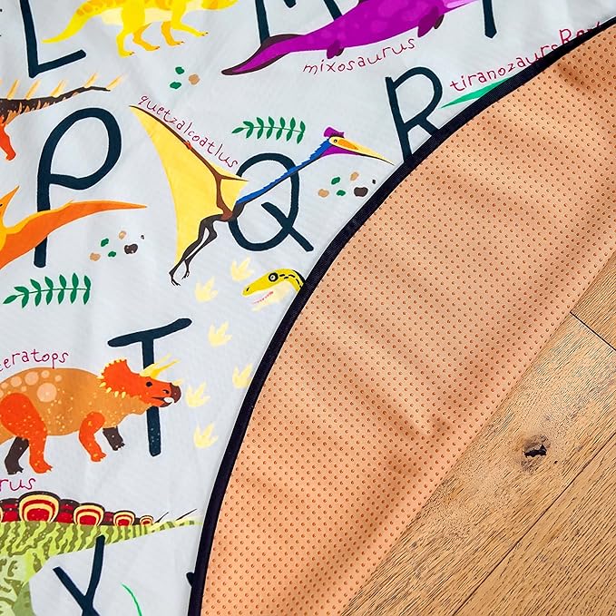 BABYBOET Splat Mat for Baby – Under High Chair Floor Mat Protects Wood, Vinyl and Carpet from Spills – Waterproof 4 Layer Baby Mat Bundle with Waterproof Matching Smock (51” x 51”)