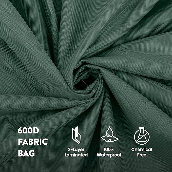 ZOBER 600D Oxford Fabric Rolling Christmas Tree Storage Bag - Fits 7.5 Ft Artificial Trees - Waterproof Christmas Tree Bag For Storage Box For Xmas, Durable Handles and Wheels - Card Slot - Green