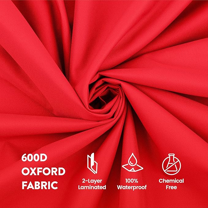 ZOBER 600D Oxford Fabric Rolling Christmas Tree Storage Bag - Fits 7.5 Ft Artificial Trees - Waterproof Christmas Tree Bag For Storage Box For Xmas, Durable Handles and Wheels - Card Slot - Red